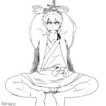 拘束着物男子