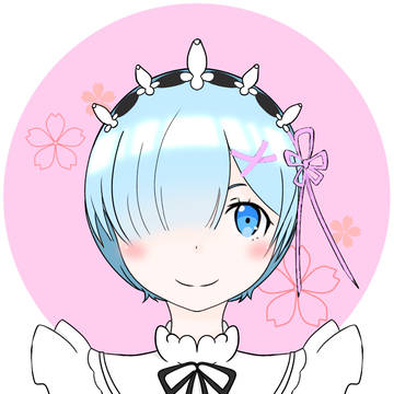 レム描いてみた (フリーアイコン)