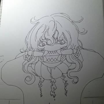 自分流妖怪おとろしを描いてみました😃
