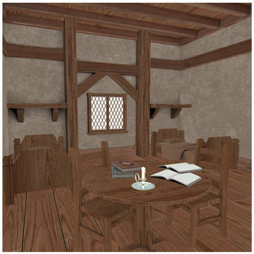 ３D素材　中世の宿　部屋