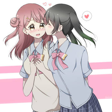 アニメ時空でもいちゃつく2人