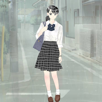 雨に濡れた少女