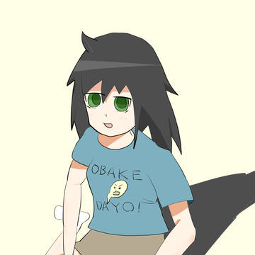 Tomoko is sitting on the floor.
