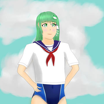 競泳水着早苗さん セーラー服差分