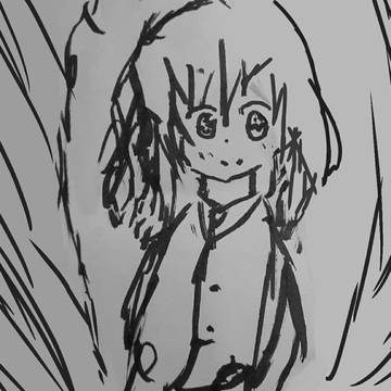 筆ペンで落書き
