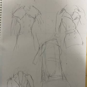 軍服コートの練習