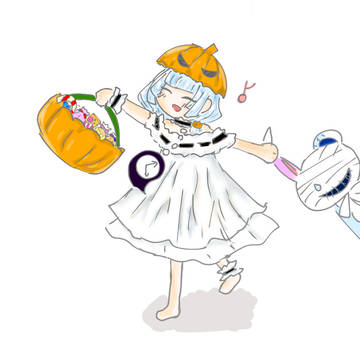 お菓子をもらえて嬉しいコクリコちゃん