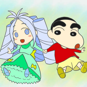 しんちゃんとラクガキングダムの姫