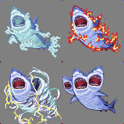 鮫バリエーションドット絵