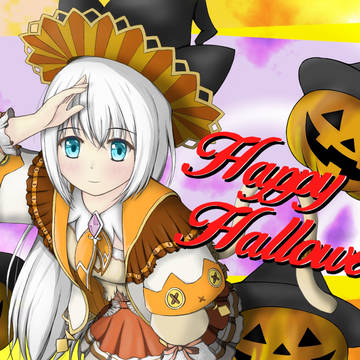 PSO2の自キャラでハロウィンコーデ