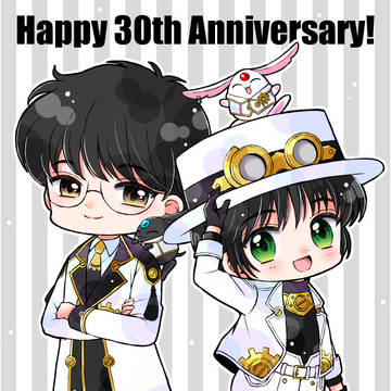 30周年衣装な2人と2モコナ