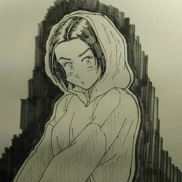 パーカーの女性