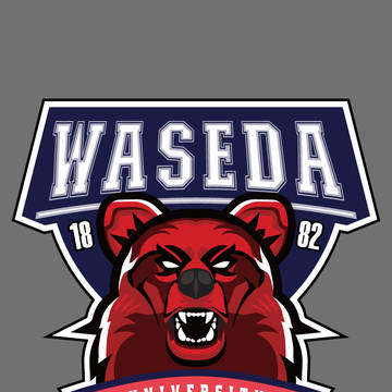 早稲田大学　体育各部ロゴ NCAA風