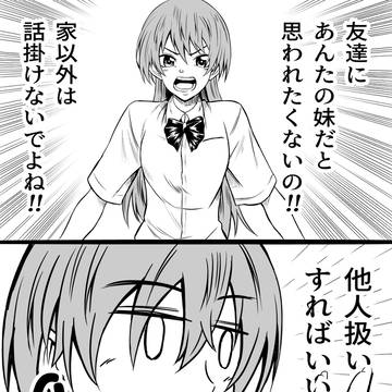 妹に喋りかけるなと罵られる