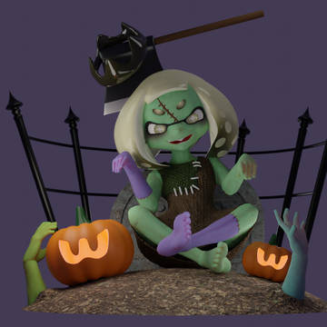 ゾンビコスのヒメちゃん！Splatoween！（3DCG）
