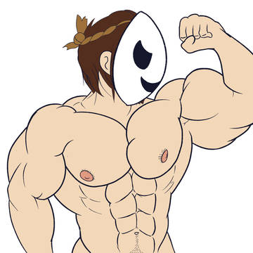 Maked bodybuilder
