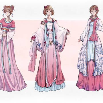 学校古装服装效果图作品展示​​​