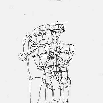 線画イラストとカラバージョン