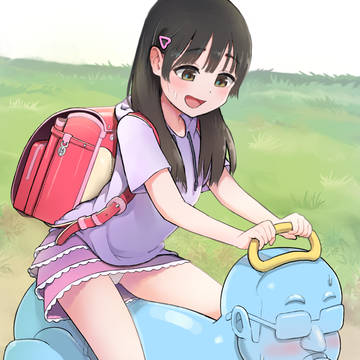 父に股がる娘
