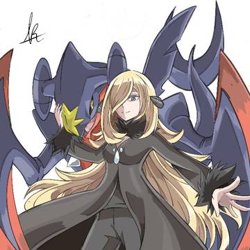 Cynthia and Mega Garchomp
