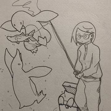 ペンギンの友釣り