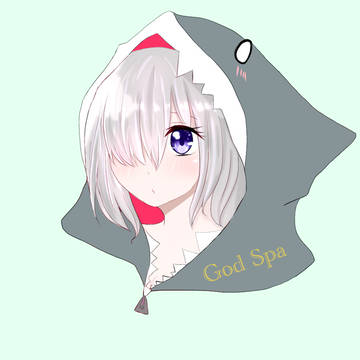 鮫パーカー女子