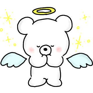 天に召されるしろくまくん。