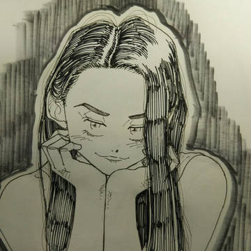 上目遣いの女性