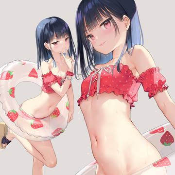 🍓「どうしよう、水着流されちゃいました…🥺」