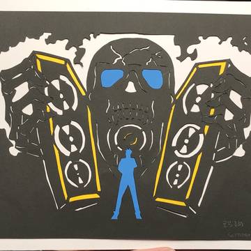 サマトキ様スピーカー切り絵
