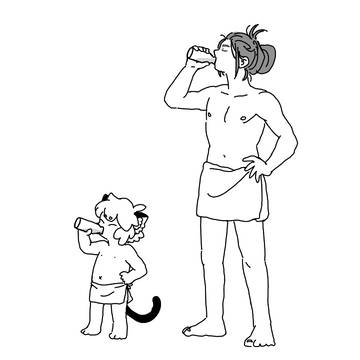 温泉の後の牛乳