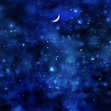 濃藍の夜空と三日月