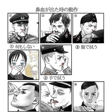 【戦車リク絵】鼻血が出たときの動作
