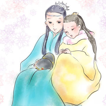 陽だまりの中の2人