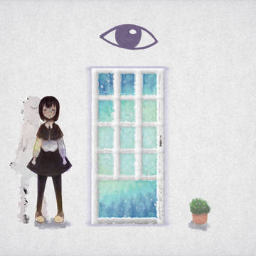 Human, door and plant