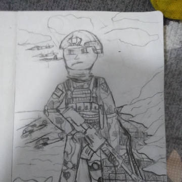 在晚自習畫的國軍，很隨便
