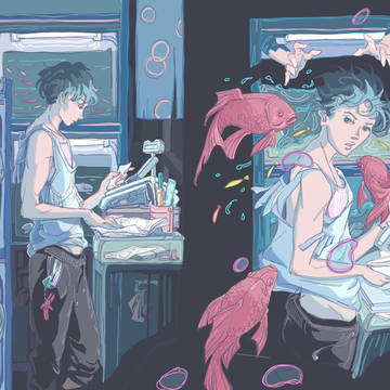 熱帯魚とアム君01