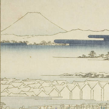なすぶ江戸入り(名所江戸百景 日本橋雪晴)