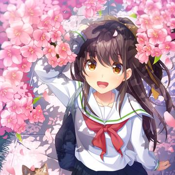 桜きれいだね、猫ちゃん♪