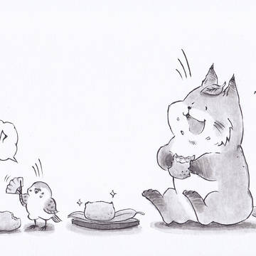 化け狐とスズメとネズミ（いなり寿司）