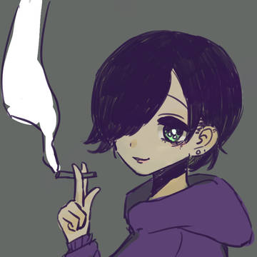 タバコを吸う女の子