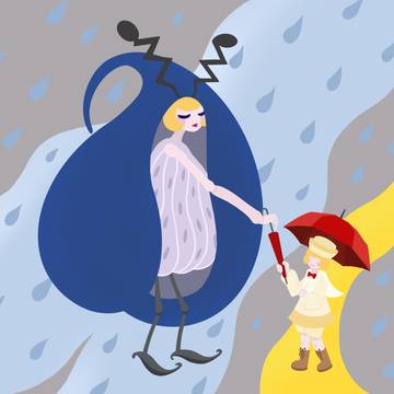 雨女与红雨伞