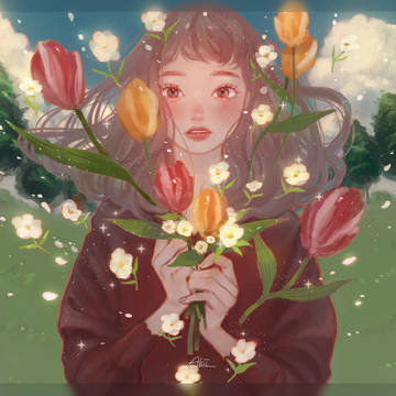 風が揺らす花の音