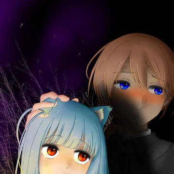 恋人気分のミューリと困っているコル