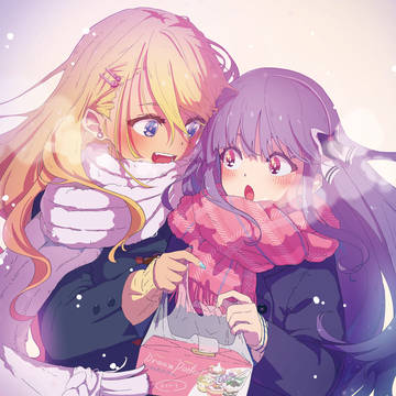 【仕事絵】ネイルちゃんと深爪さん。ナイショのパフェを半分こ編
