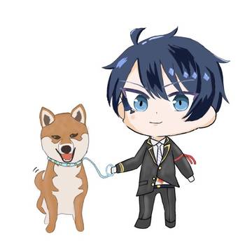 2頭身デュースwith柴犬