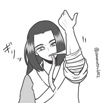 腕のサラシを口で巻き直すムゲン様