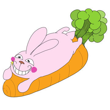 にんじんロケットうさぎを乗せて