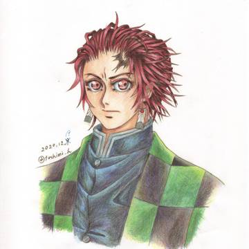竈門炭治郎を描いてみた。