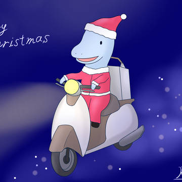クリスマスの夜の変な生き物(らくがき)